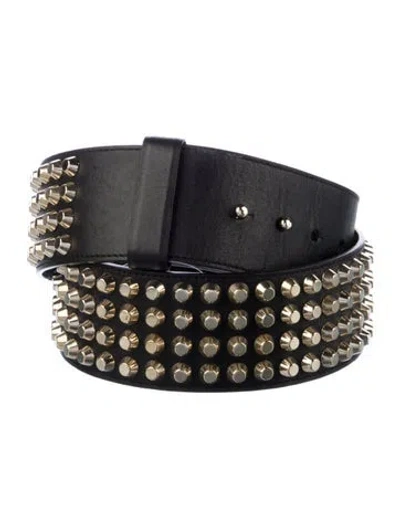 Pre-owned Versace Wide Leather Waist Belt In Black