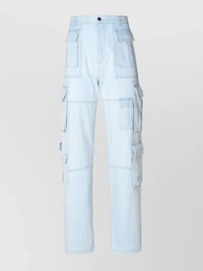 VERSACE WIDE LEG CARGO DENIM TROUSERS