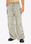 Versace Multi-pocket Wide-leg Jeans In Gray