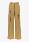 Versace Pantalon Cargo En Coton In Brown