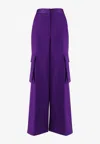 Versace Duchesse Viscose Informal Wide-leg Cargo Pant In Purple