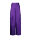 Versace Duchesse Viscose Informal Wide-leg Cargo Pant In Purple