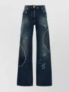 Versace Wide-leg Denim Trousers Featuring Pockets In Blue