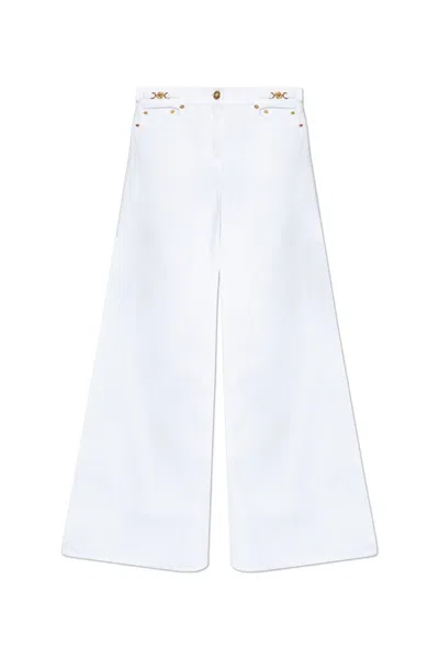 Versace Wide Leg Jeans In White
