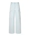 Versace Light Blue Cotton Cargo Jeans In White
