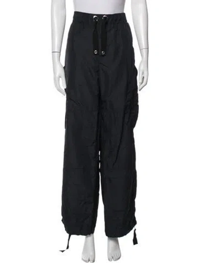 Pre-owned Versace Wide Leg Pants In Black