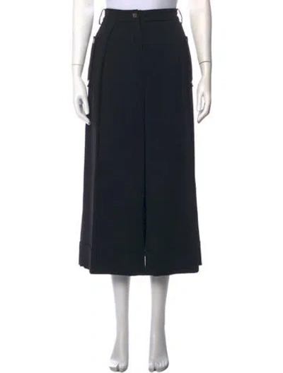 Pre-owned Versace Wide Leg Pants In Black