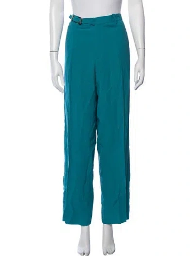 Pre-owned Versace Wide Leg Pants In Blue