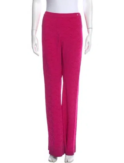 Pre-owned Versace Wide Leg Pants In Red