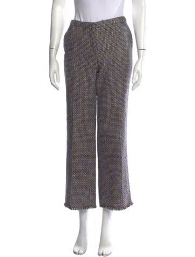 Pre-owned Versace Wide Leg Pants W/ Tags In Black/purple
