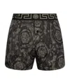 Versace Barocco Pajama Shorts In Black