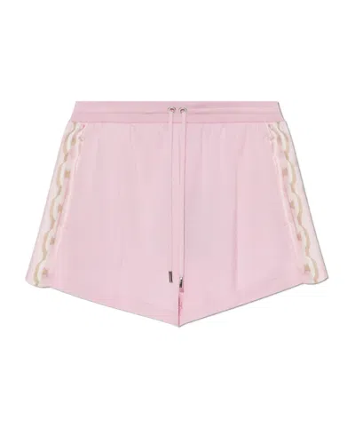 Versace Wide-leg Shorts In Pink