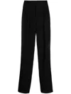 Versace Black Stretch Wool Pant In Black