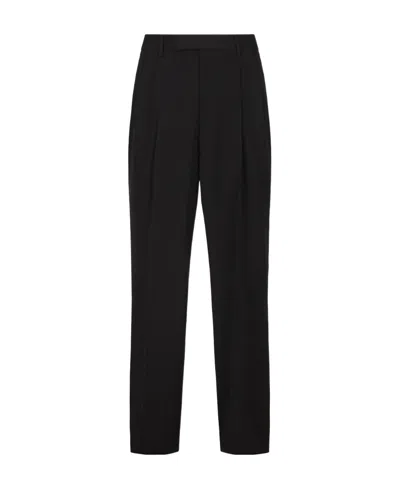 Versace Wide-leg Trousers In Black