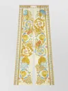 Versace Wide Leg Trousers With Underwater Baroque Print In Yellow