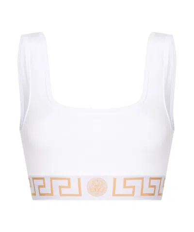 Versace Wide Shoulder Strap Vest In White