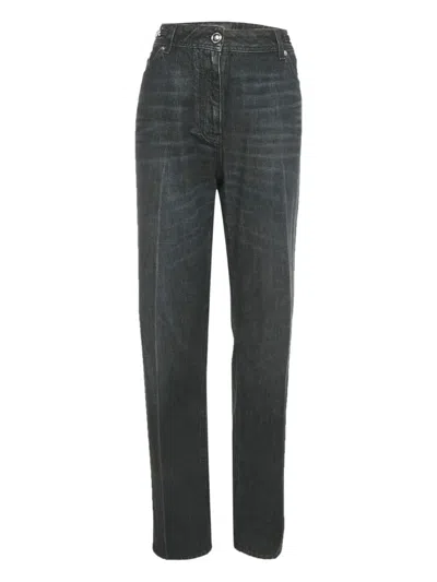 Pre-owned Versace Wide-leg Jeans In Grey