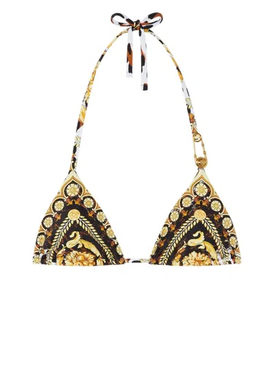 Versace Wild Barocco Bikini Top In Imprimé