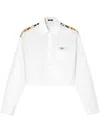 Versace Wild Barocco Cropped Shirt In White