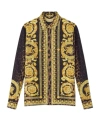Versace Printed Silk Shirt In Green