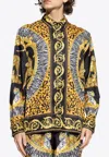Versace Animal Print Shirt With Gold Accents In Multi