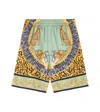 Versace Wild Cats Silk Shorts In Multi