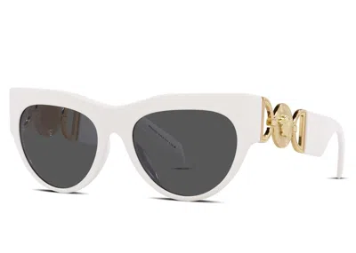 Pre-owned Versace Winged Medusa Sunglasses In White (ve4440u/314/87)