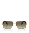 Versace Wire-frame Rectangular Sunglasses In Gold