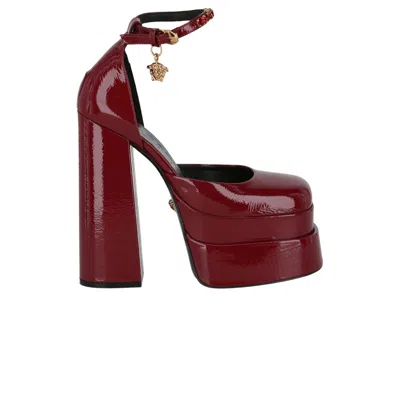 Pre-owned Versace Wmns Medusa Aevitas Platform Pump 'dark Red' | Women's Size 38.5
