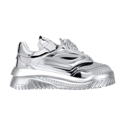 Pre-owned Versace Wmns Odissea Caged Rubber Medusa Sneaker 'metallic Silver' | Women's Size 37