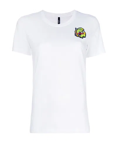 Versace Wolf Decal Sewed Short Sleeve T-shirt In White