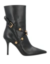 Versace Woman Ankle Boots Black Size 6 Leather In Black