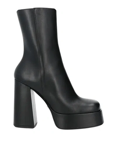 Versace Woman Ankle Boots Black Size 7.5 Calfskin