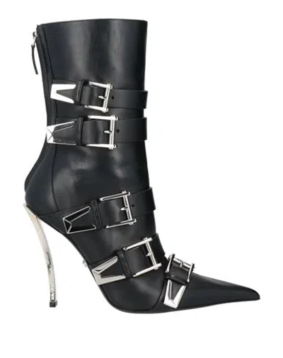 Versace Woman Ankle Boots Black Size 8 Leather