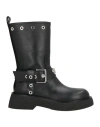 Versace Woman Ankle Boots Black Size 8 Leather In Black