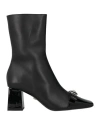 Versace Gianni Ribbon Leather Ankle Boots With