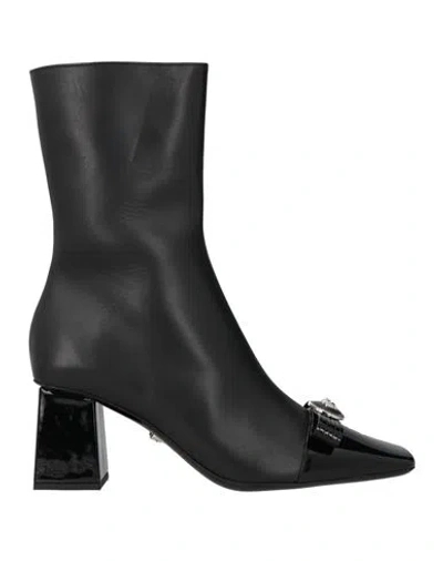 Versace Woman Ankle Boots Black Size 8 Leather