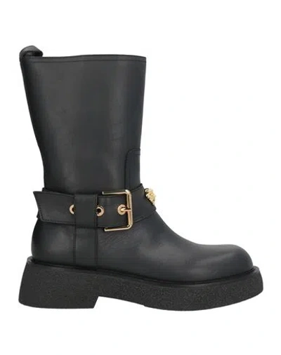 Versace Woman Ankle Boots Black Size 8 Leather