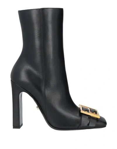 Versace Woman Ankle Boots Black Size 8 Leather