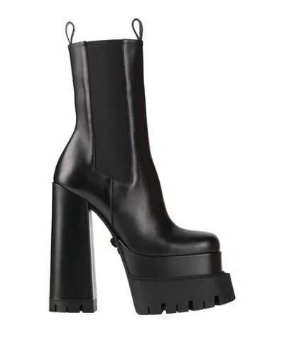 Versace Woman Ankle Boots Black Size 8 Leather