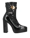 Versace Woman Ankle Boots Black Size 8 Textile Fibers In Black