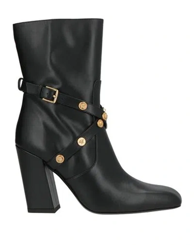 Versace Woman Ankle Boots Black Size 9 Leather