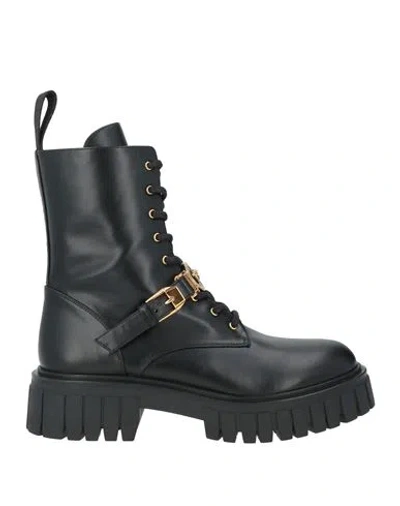 Versace Woman Ankle Boots Black Size 9.5 Leather