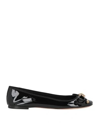 Versace Woman Ballet Flats Black Size 11 Leather