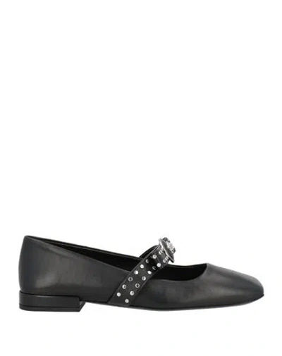 Versace Woman Ballet Flats Black Size 8 Leather