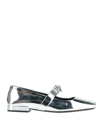 Versace Woman Ballet Flats Silver Size 6 Calfskin