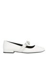 Versace Woman Ballet Flats White Size 6 Leather In White