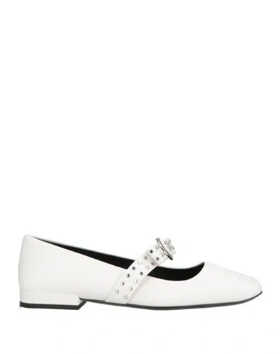 Versace Woman Ballet Flats White Size 6 Leather