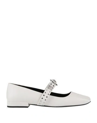 Versace Woman Ballet Flats White Size 8 Leather