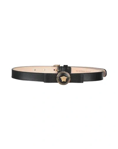Versace Woman Belt Black Size 24 Calfskin
